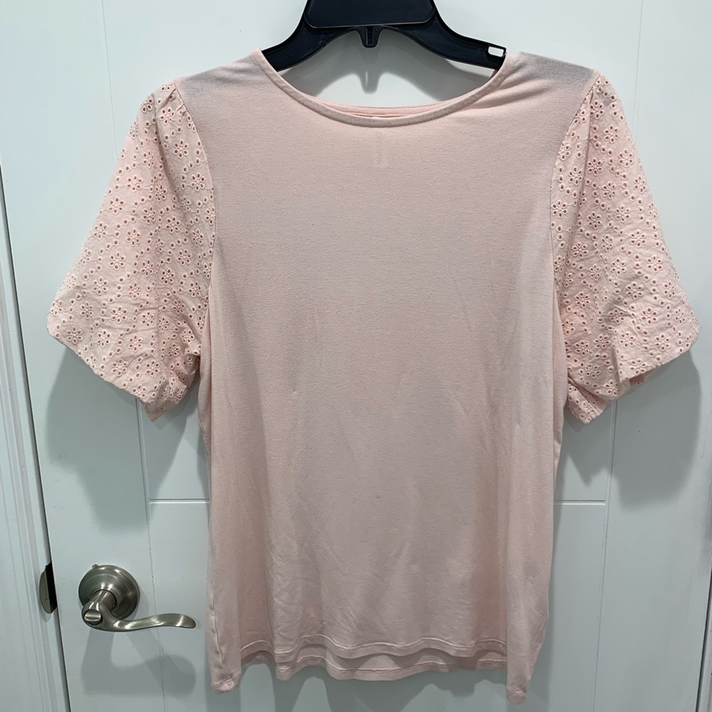 Pink top with Cute Sleeve Detail. Purchased in Israel Never Worn
